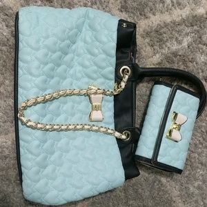 Betsy Johnson purse with matching wallet